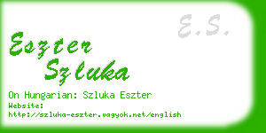 eszter szluka business card
